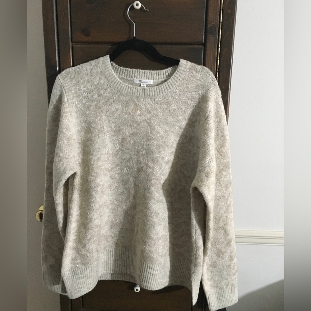 89th & Madison cream and tan sweater NWT XL